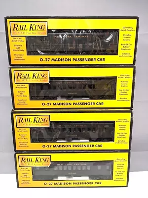 MTH RailKing #30-6210/11/12/13 New York Central Madison 4 Car Passenger Set C-10 • $249.99