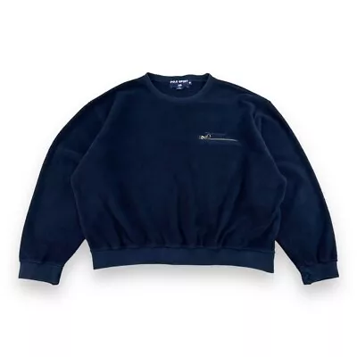 Vintage 90’s Ralph Lauren Polo Sport Fleece Sweatshirt Navy Blue XL Made In USA • £34.99