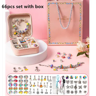 £13.99 • Buy Girls Bracelet Making Kit Beads Jewellery Charms Pendant Set DIY Craft Kids Gift