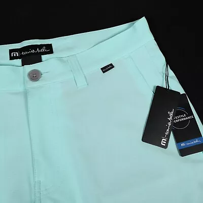 Travis Mathew Sand Harbor Heather Turquoise Golf Shorts Men's • $43.98