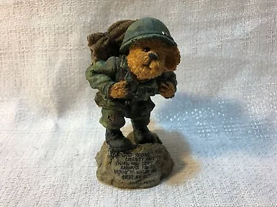 Boyds Bear Bearstone GI Bruin Stand Up For Freedom Military USA Figurine 228387 • $35.95