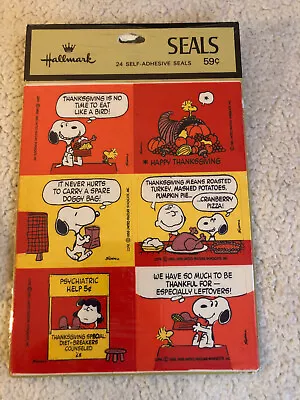 Vintage Snoopy Peanuts Gang Stickers Thanksgiving From 1965 New Located Bk 1 • $29