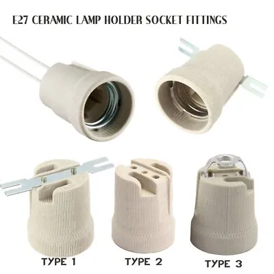 Bulb Holder E27 Ceramic Socket Edison Screw Lamp Base Bracket For Heat Lamp Bulb • £4.99