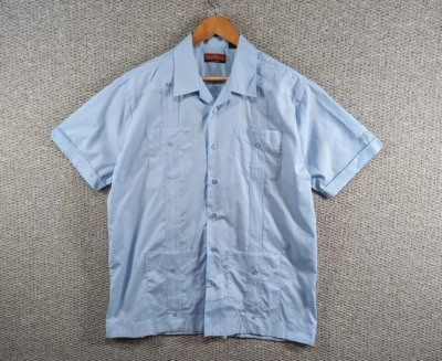 £24.50 • Buy VIVA TROPICAL John Henry Men's Blue Guayabera Cuban Mexican Button Shirt - L