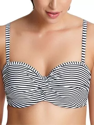 Panache Anya Stripe Bikini Top Bandeau Multiway Swim Tops Striped Swimwear • $21.17