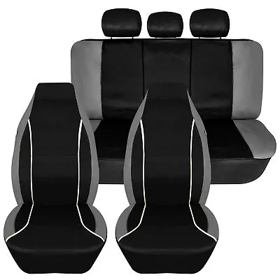 Universal Fit Car Seat Covers For Car Bold Contrasting Leatherette - Full Set • $39.99