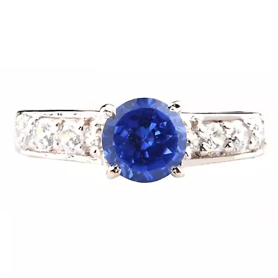 1.65Ct Round Shape AA Natural Royal Blue Tanzanite Solitaire Ring In 925 Silver • $120.99