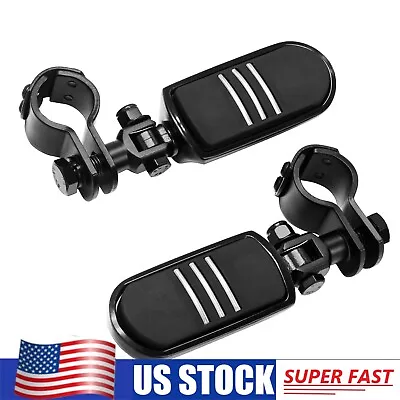 Highway Foot Pegs & Mount Clamps For Harley Motorcycle 1  Or 1-1/4  Engine Guard • $39.99