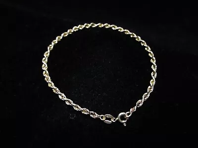 9ct Gold 375 Ladies Rope Chain Hollow Bracelet • $129.95