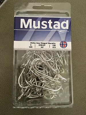 Mustad 2330-DT-5- Kirby SeaHook Size 5 Kirbed Point Offset Pack Of 100 Pcs • $9.99