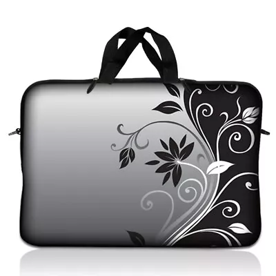 13.3  13 Notebook Laptop Bag Sleeve Case Acer Macbook Pro Chromebook Gray Floral • $17.95