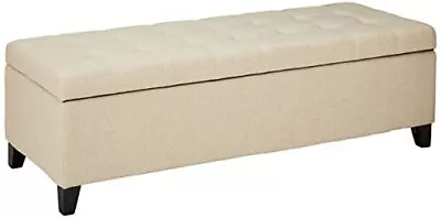 Christopher Knight Home Mission Tufted Fabric Storage Ottoman Dark Beige  • $213.04