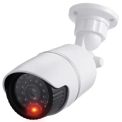 Dummy Bullet Cctv Security Camera Flashing Led Indoor Outdoor Fake Cam Uk • £9.95