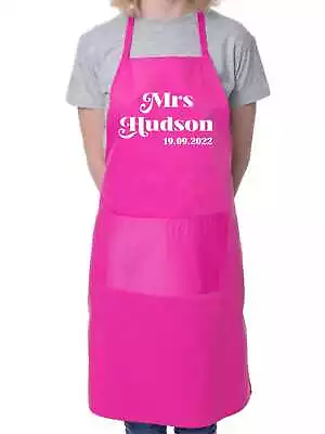 Personalised Mr Or Mrs Apron Add Your Surname And Wedding Date Here • £11.99