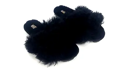 UGG Women's Fuzzalicious Slide / Sandal / Flip Flop / Slipper - Black - Size 9.5 • $15