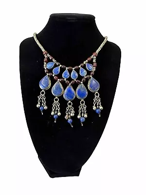 Afghan Lapis Lazuli Bib Necklace • $175