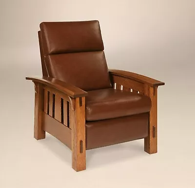 Amish Mission Arts And Crafts Recliner Chair McCoy Upholstered Tenons • $2299