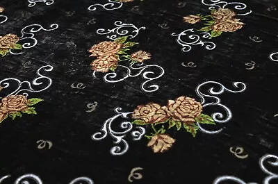 3.3 Yd/ Vintage Mulberry Silk Velvet Devore Fabric Luxury Uzbek Oriental Cloth • $99