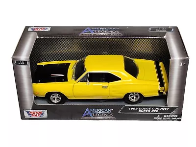 Yellow 1969 Dodge Coronet Super Bee 440 Six Pack 1:24 Model Collectible Mopar • $34.99