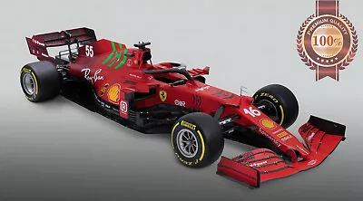 $169.95 • Buy Ferrari F1 2021 Red Race Car Supercar Sports Super Photo Print - Premium Poster