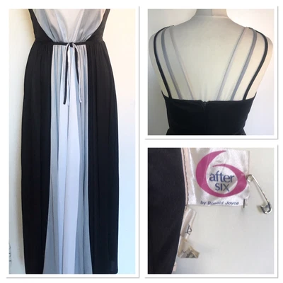 £29.99 • Buy VINTAGE 1970s RONALD JOYCE AFTER SIX Grecian Style Maxi Evening Dress Size XS 6