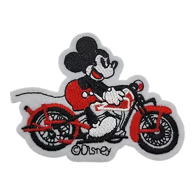 Mickey Mouse Motorcycle Vintage Style Retro Embroidered Iron On Patch Applique • $3.50