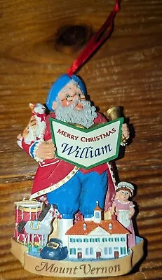 Vtg Mount Vernon Merry Christmas  William  Ornament/ 2002 • $8.95