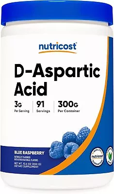 Nutricost D-Aspartic Acid (DAA) Powder 300G (Blue Raspberry) - Flavored • $26.91