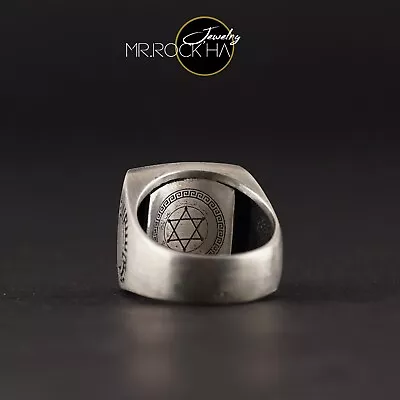 Seal Of Solomon Star Of King David On The InsideArabic LetterSilver Men's Ring • £145.68