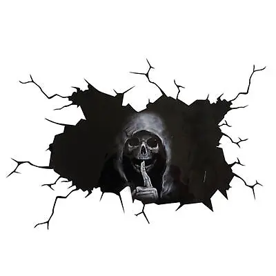 3D Crack Skeleton Skull Sticker Car Halloween Prank Vinyl Decal Wall Art Sticker • $7.63