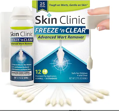 $22 • Buy Skin Clinic FREEZE ‘n CLEAR™ Advanced Wart Remover #1 Wart Removal Technology...