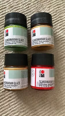 4 X Marabu Scandinavian Glaze 50ml Acrylic Paint For Glass • £8