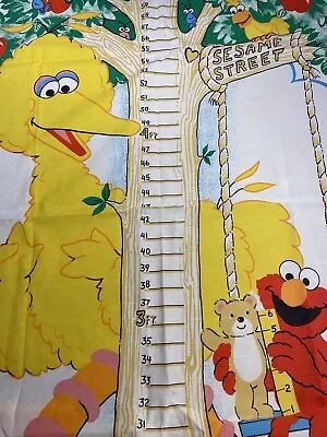 Vintage SESAME STREET Fabric Panel Growth Chart Big Bird & Elmo SPECTRIX • $12