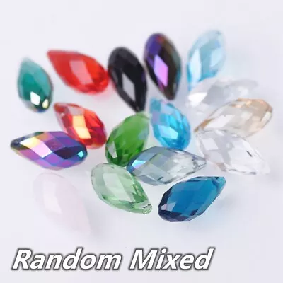 £2.70 • Buy Teardrop Faceted Crystal Glass 12x6mm 16x8mm 20x10mm 25x12mm Loose Pendant Beads