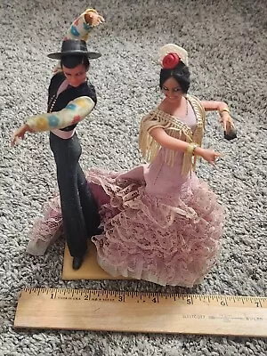 Vintage Marin Chiclana Spanish Flamenco Dancers Dolls Lolita 8” On Base • $25