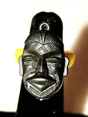 Tiki Tribal Mask Toy Gum Vending Machine Prize Oval Plastic Ring 1960s NOS New • $18.99