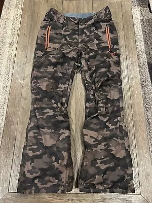 Boys Volcom Camouflage Snowboarding Ski Snow Pants Dark Green Large • $35.75