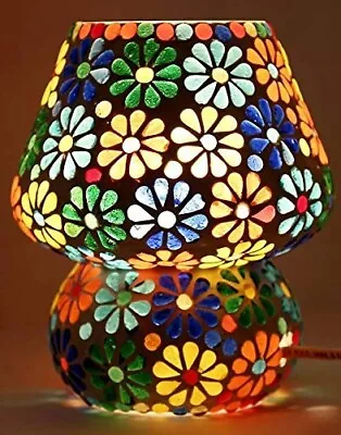 Turkish Moroccan Mosaic Mushroom Shape Colorful Table Bedside Desk Handmade Lamp • $48.87