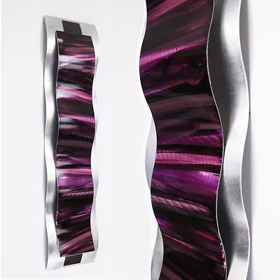 Purple Metal Wall Sculpture Modern Abstract Art Contemporary Painting Home Decor • $100