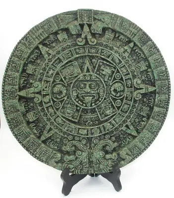 Zarebski Mayan Calendar Green Malachite Mineral Wall Sculpture Aztec MCM VTG • $145