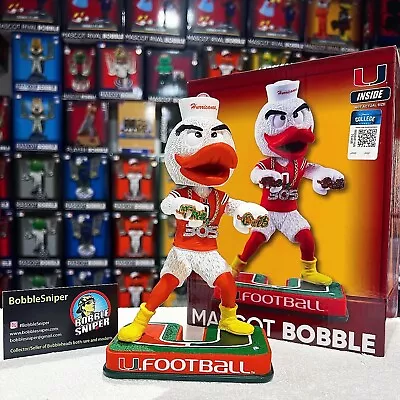 SEBASTIAN Miami Hurricanes  Touchdown Rings  Exclusive NCAA Mascot Bobblehead • $133