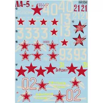 Print Scale 48-019 Decal For Airplane 1:48 La-5 Part 2 Waterslide Decals • $19.39