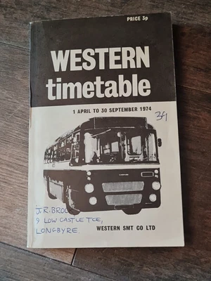 £15.99 • Buy BUS COACH WESTERN SMT Co LTD SCOTTISH MOTOR TRACTION KILMARNOCK TIMETABLE 1974