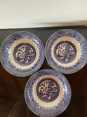 £9.99 • Buy 3 X Barratts Of Staffordshire Willow Pattern Blue & White 6.75” CEREAL/SOUP BOWL