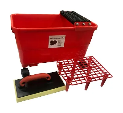 SHMOX Professional Washboy Tiling Set Grouting Tool Tiler Bucket 2 Rollers DIY • £39.99