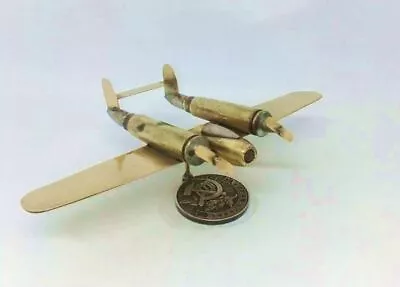 Trench Art American Jet Fighter Lockheed P-38 Lightning Model  • $42