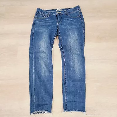 CAbi Jeans Size 8 Cropped Raw Hem Medium Wash • $19.95