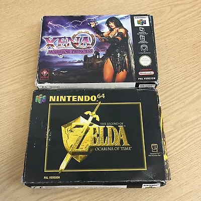 N64 Xena Warrior Princess + Zelda Ocarina Of Time Nintendo 64 PAL UK Boxed Games • £79.99