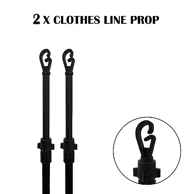 Extendable Prop Line Heavy Duty Washing Pole Telescopic Clothes Support 2.4m • £8.19