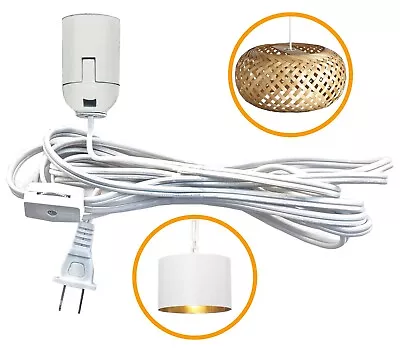  Hanging Lamp Light Cord 12 Feet Lantern Extension Cable With E26 / E27 Socket • $8.50